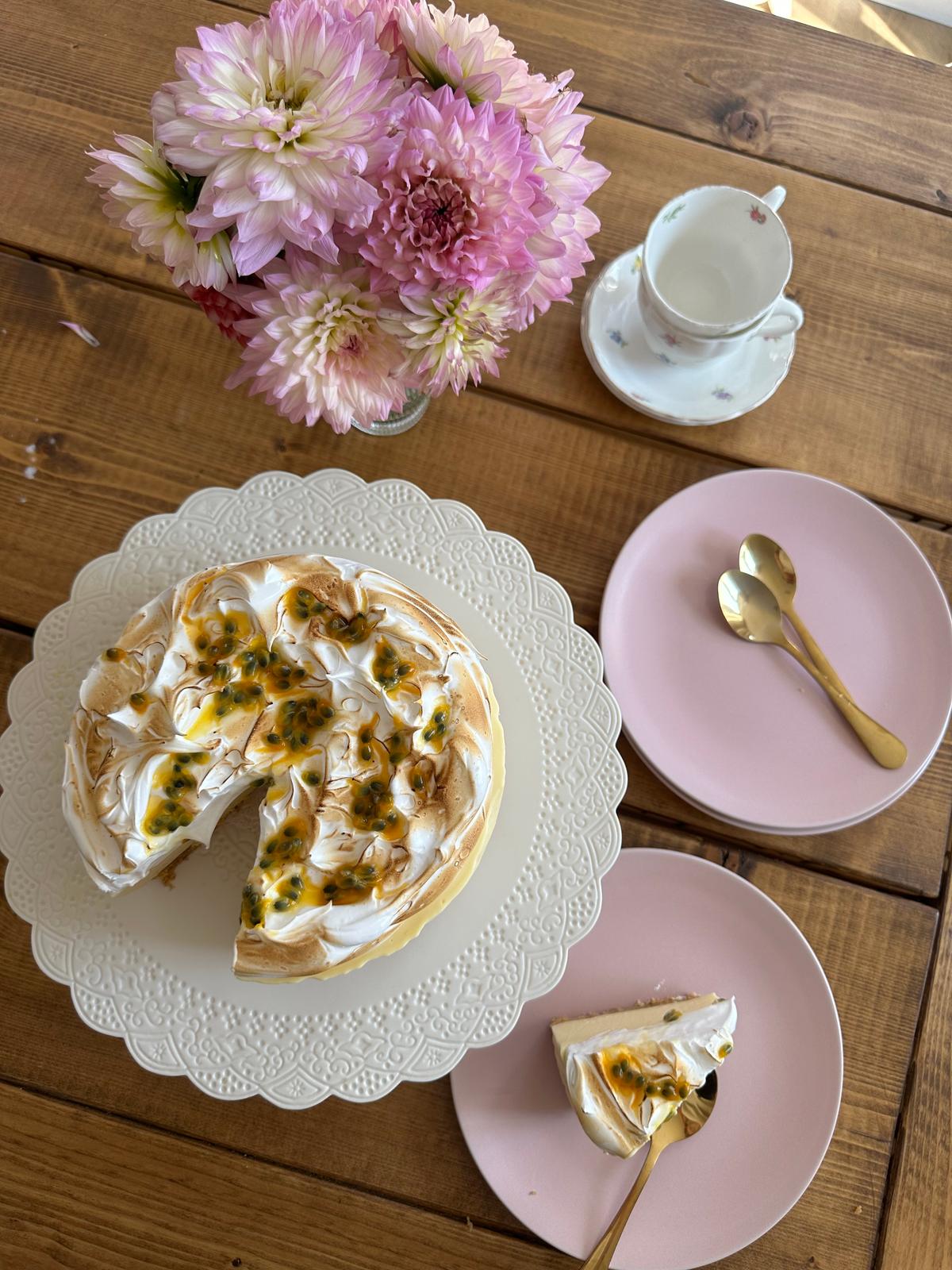 Mango & passionscheesecake