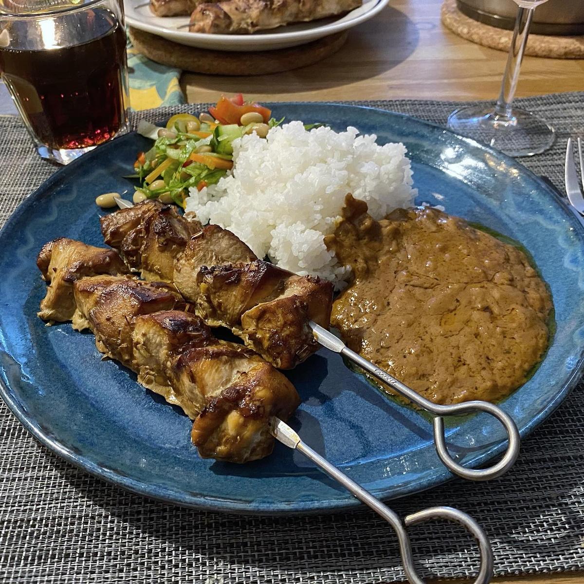 Kyckling Satay med Jordnötssås